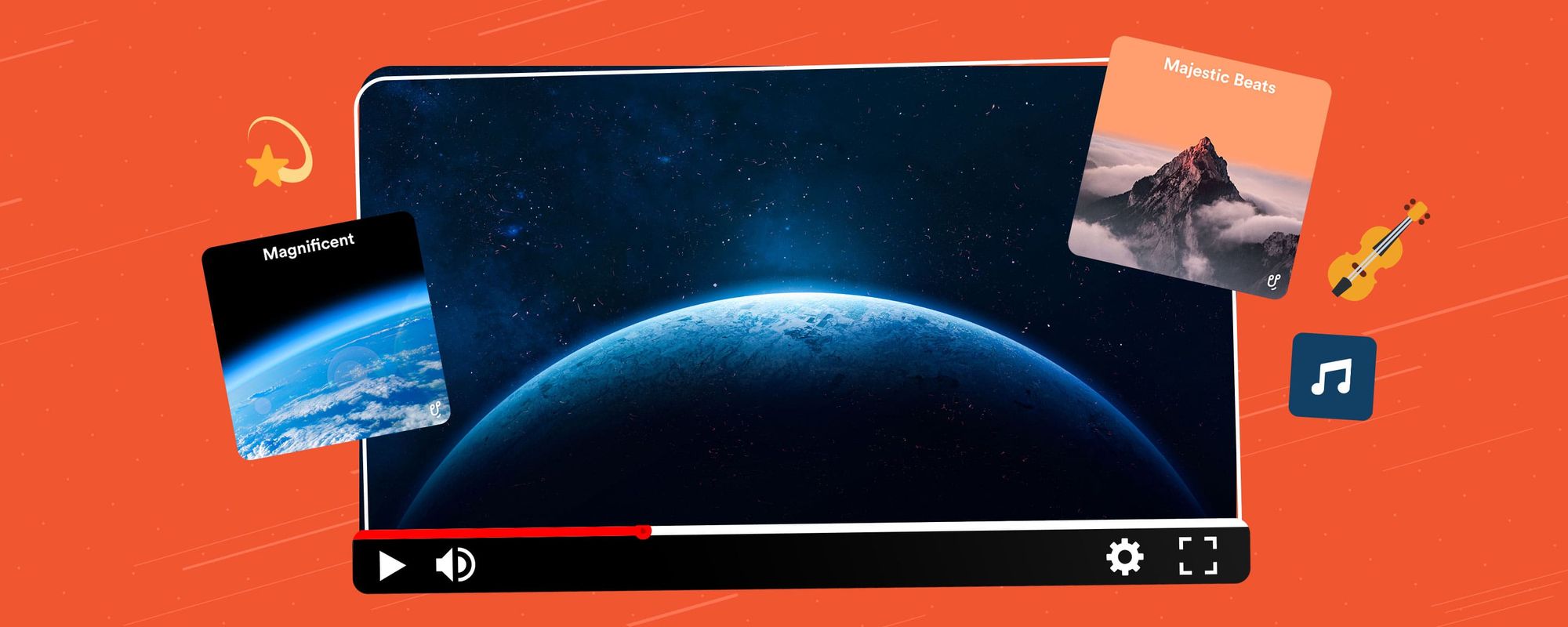 Illustration of cinematic music as a music trend for content creators in 2023.