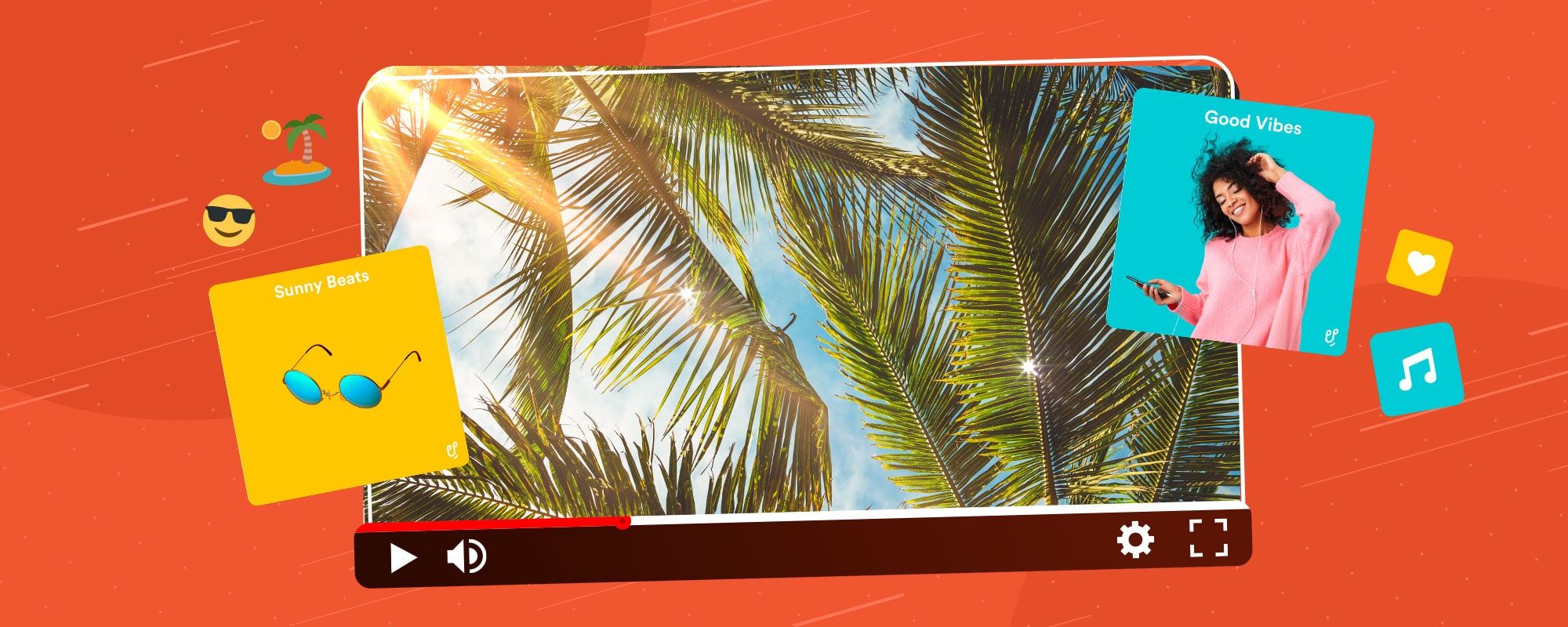 Illustration of tropical house music as a music trend for content creators in 2023.