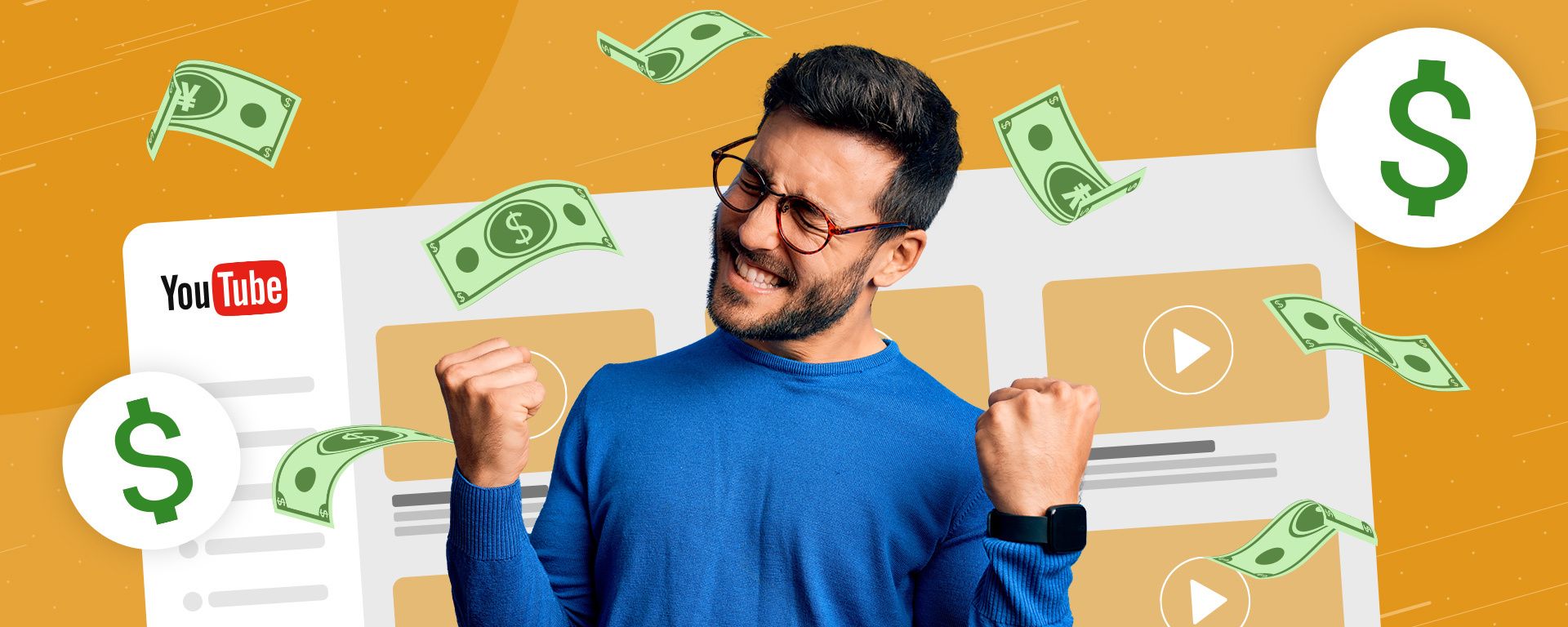 Image of a content creator that is earning money from their YouTube channel, safe from demonetization.