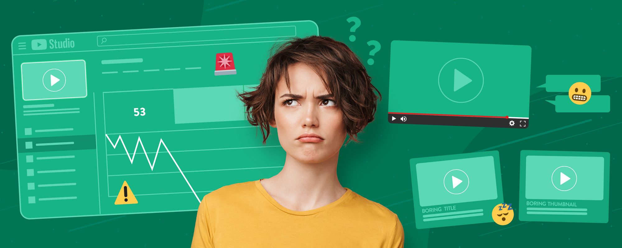 Image of a creator looking confused as to why they're not getting more views on their YouTube videos.