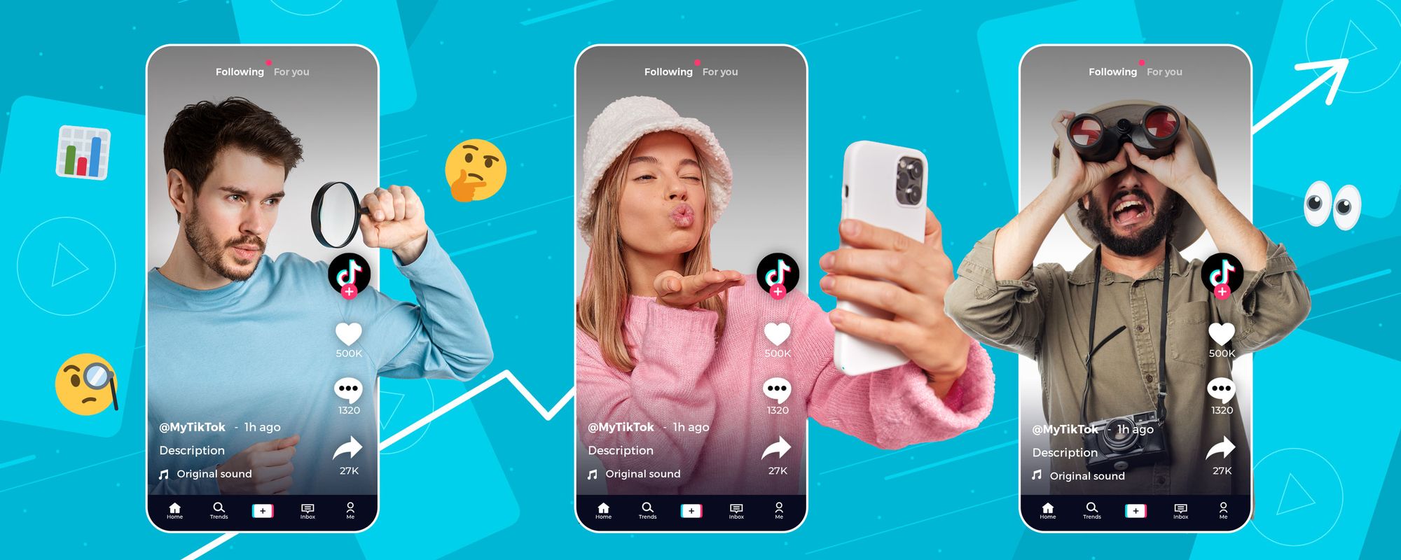Image of different content creators looking for how videos go viral on TikTok.