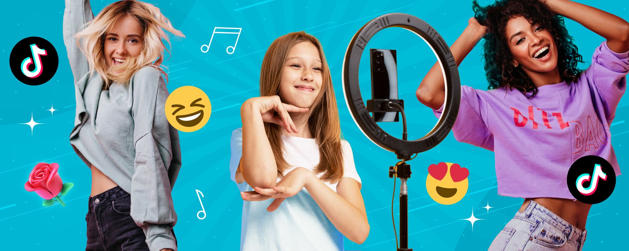 Image of different content creators taking part in TikTok trends.