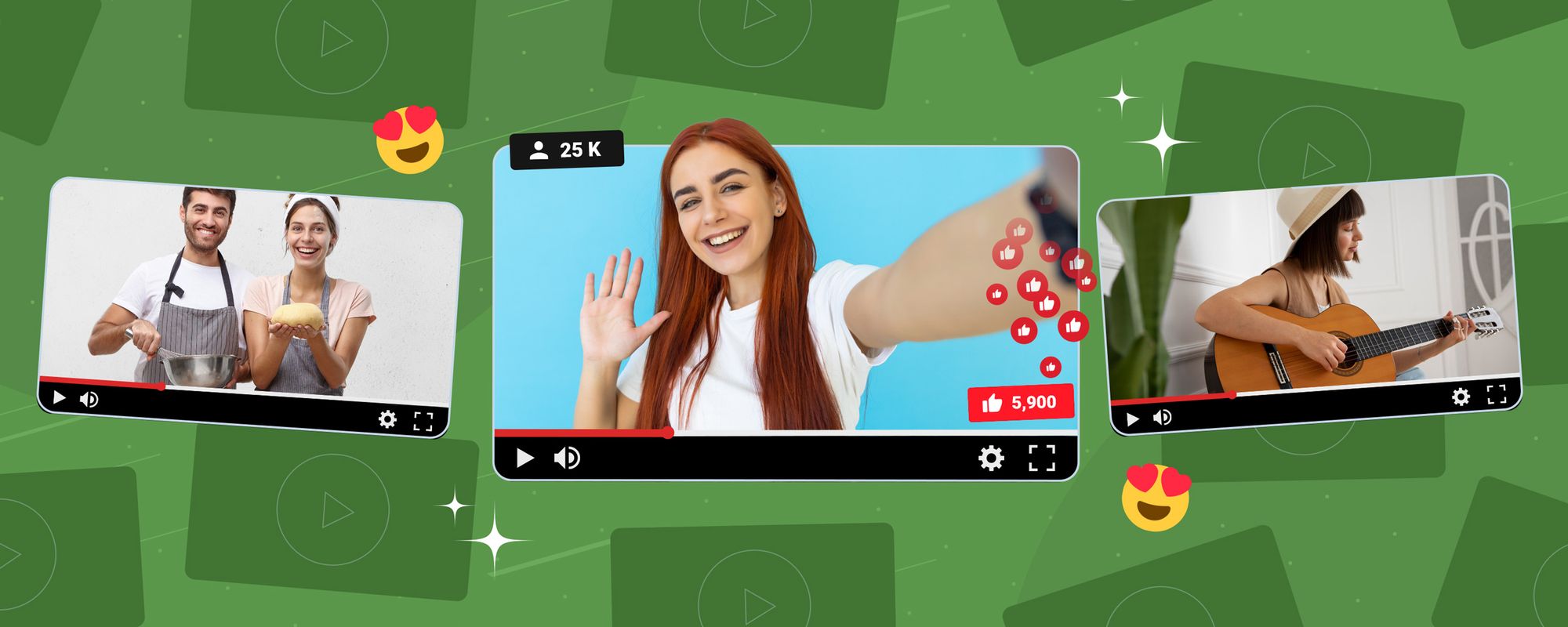 Examples of different types of YouTubers creating content that will get them more subscribers.