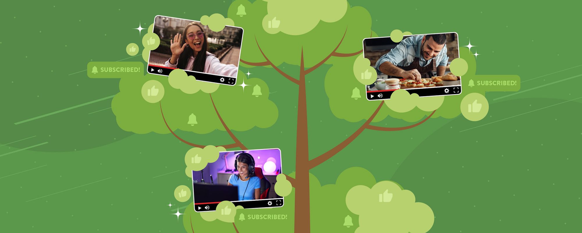 Examples of different YouTubers growing their channels by getting more subscribers.