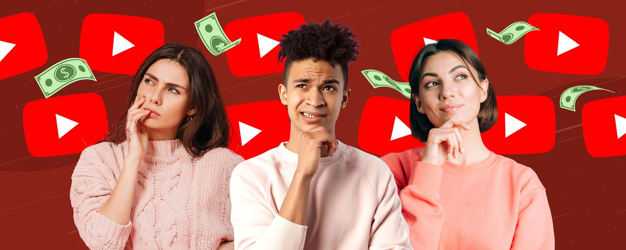 Image of creators considering questions they have around the YouTube Partner Program.