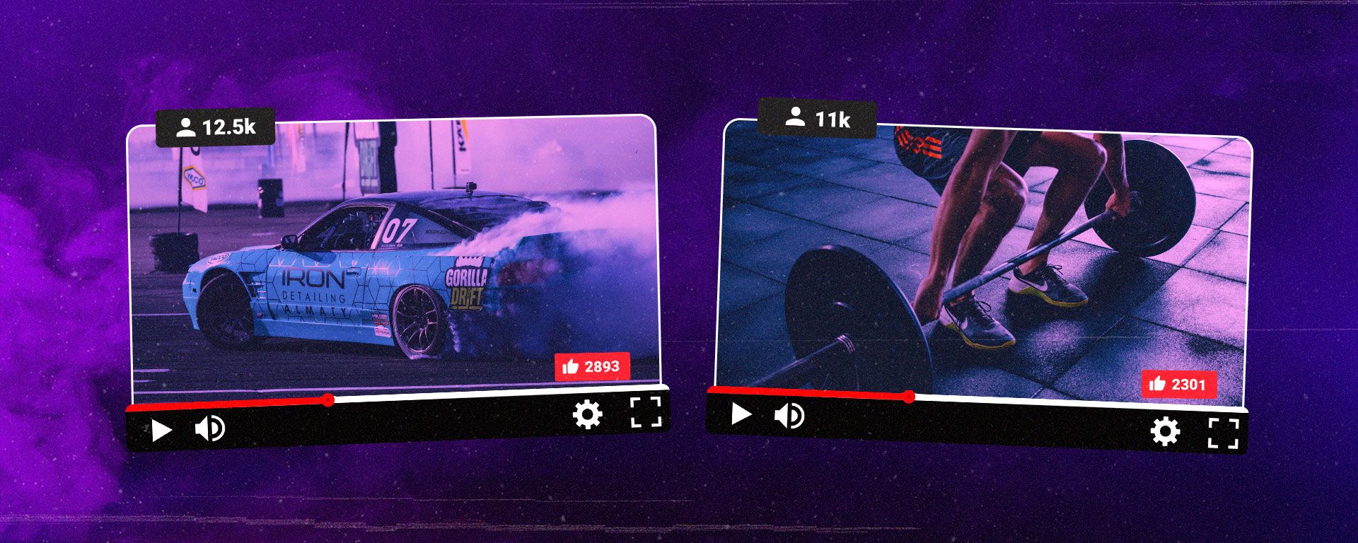 Examples of car drifting and workout videos that work well with phonk music.