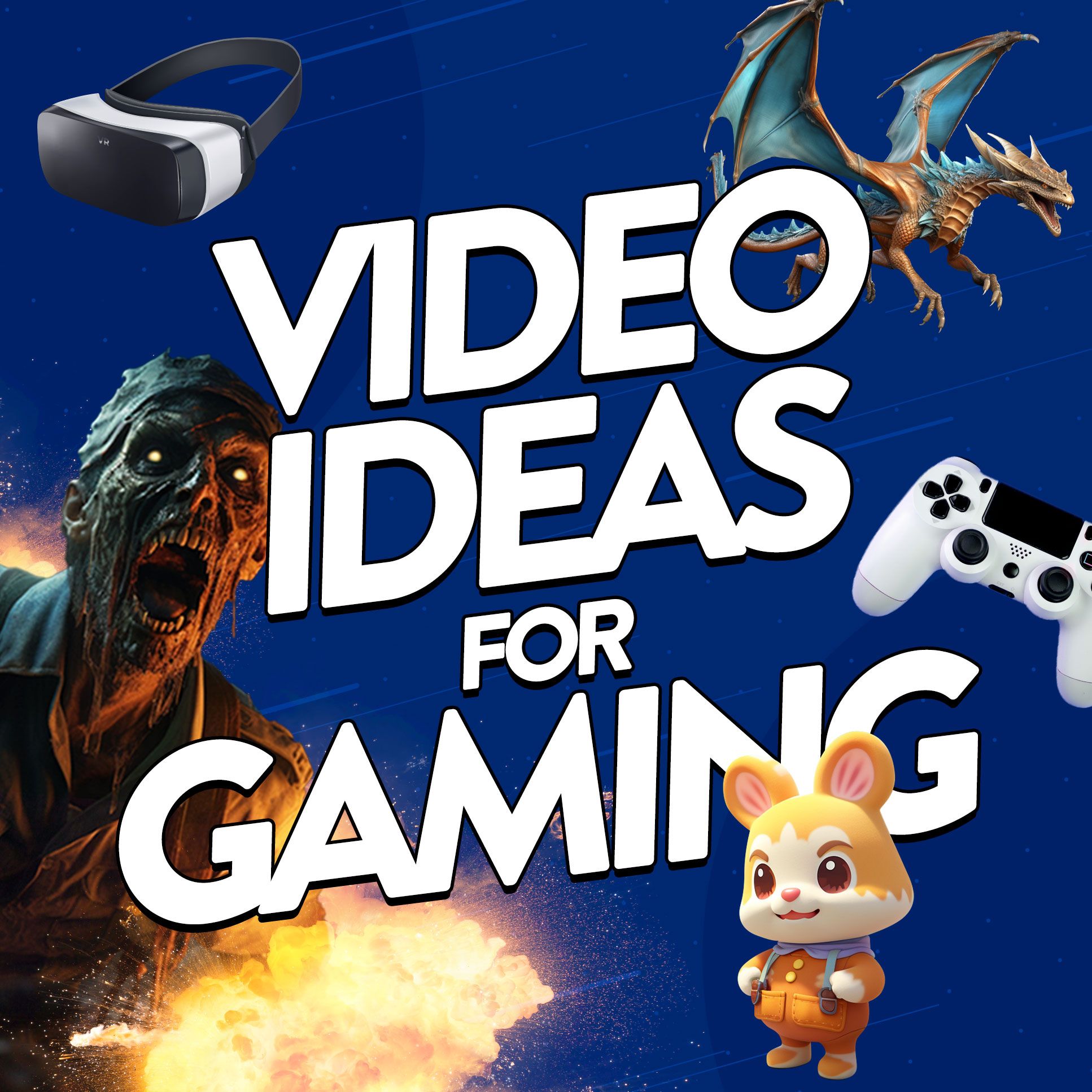 Image of different gaming characters to accompany blog post with gaming video ideas.