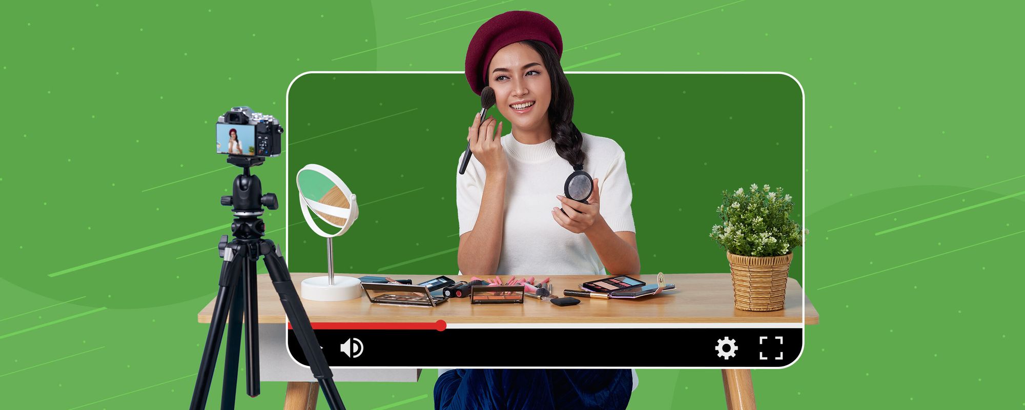 Image of a creator filming a YouTube video to show how YouTubers can make changes to their content to improve averrage view duration.