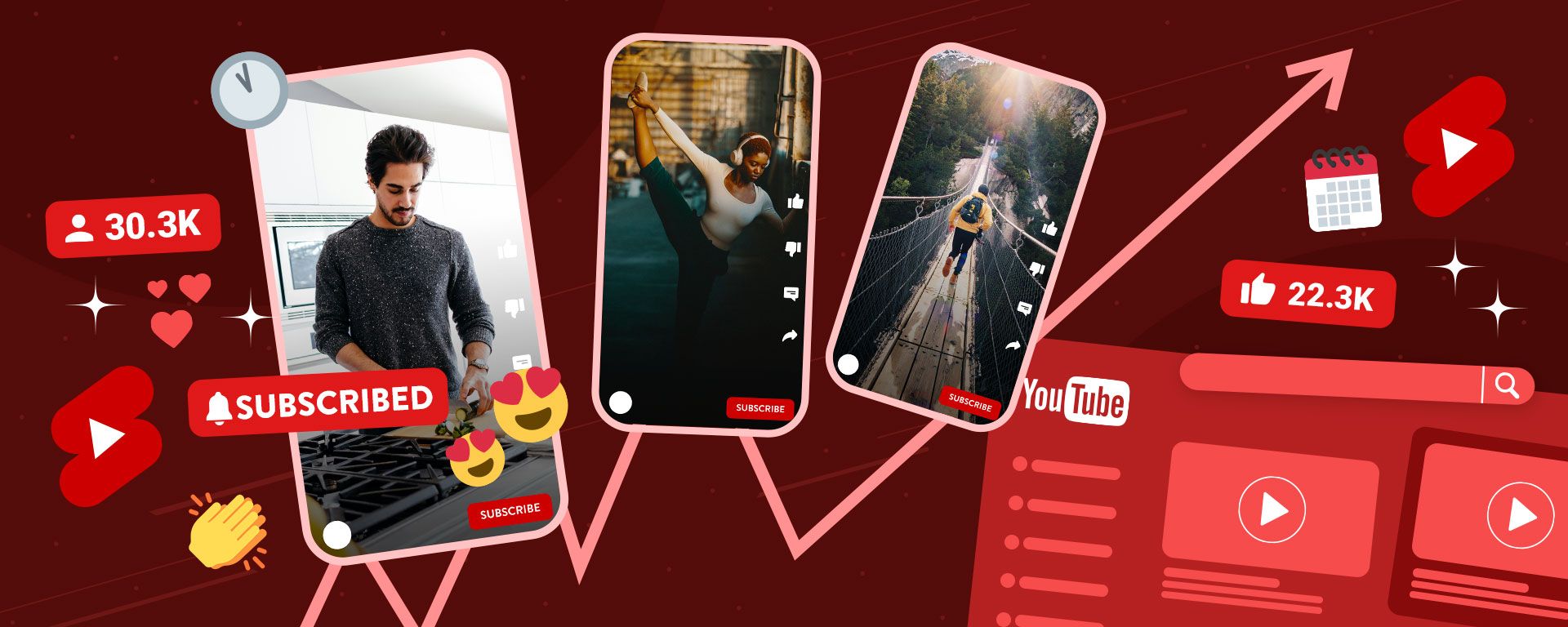 Illustration showing different ways that creators can optimize their videos to maximize their YouTube Shorts earnings.