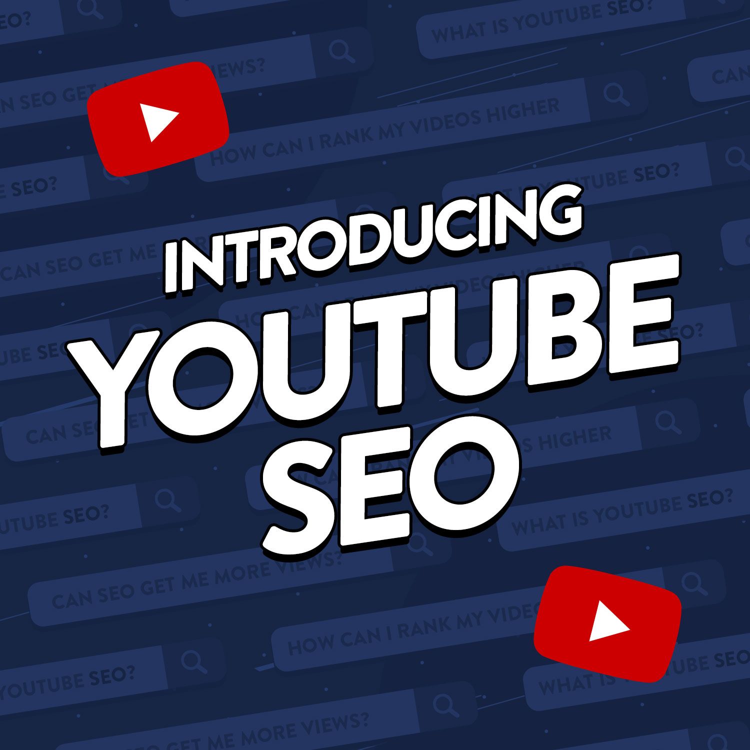 Imagery related to ranking videos on YouTube with text saying 'Introducing YouTube SEO' over the top.
