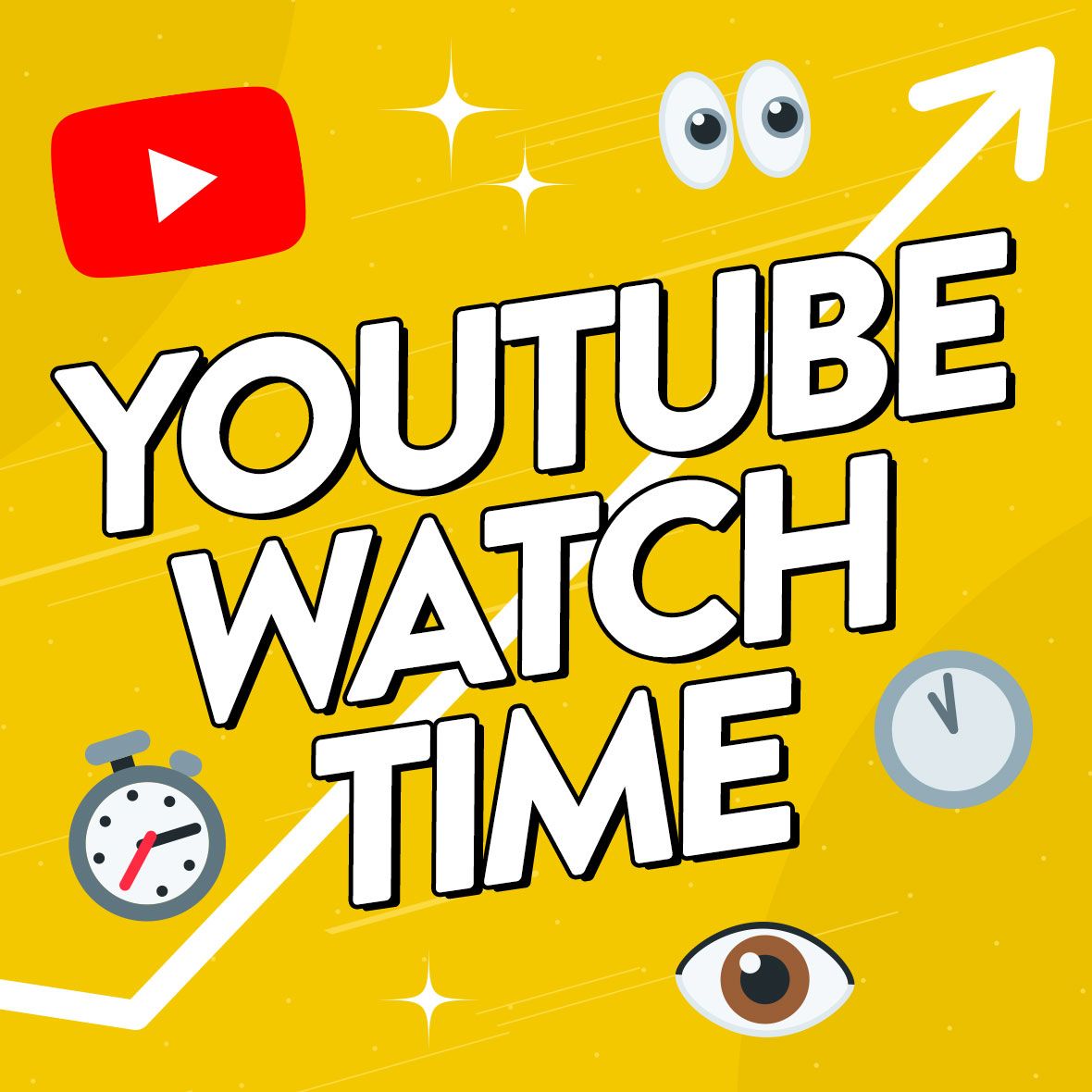 Imagery related to watch time on YouTube with text over the top that says 'YouTube Watch Time.'