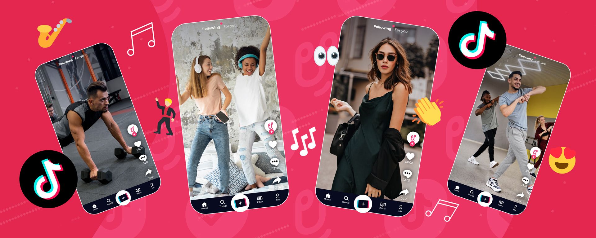 Different types of TikTok content getting lots of views and likes after using music.