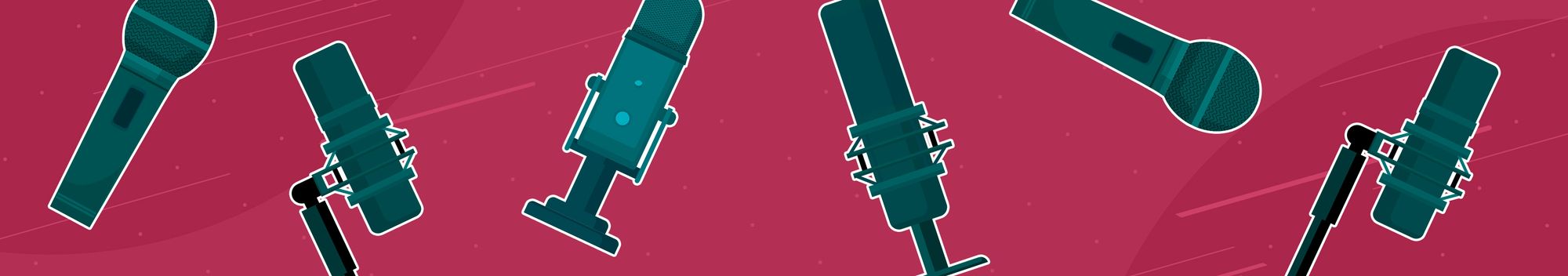 An image showing illustrations of some of the best microphones for YouTube videos.