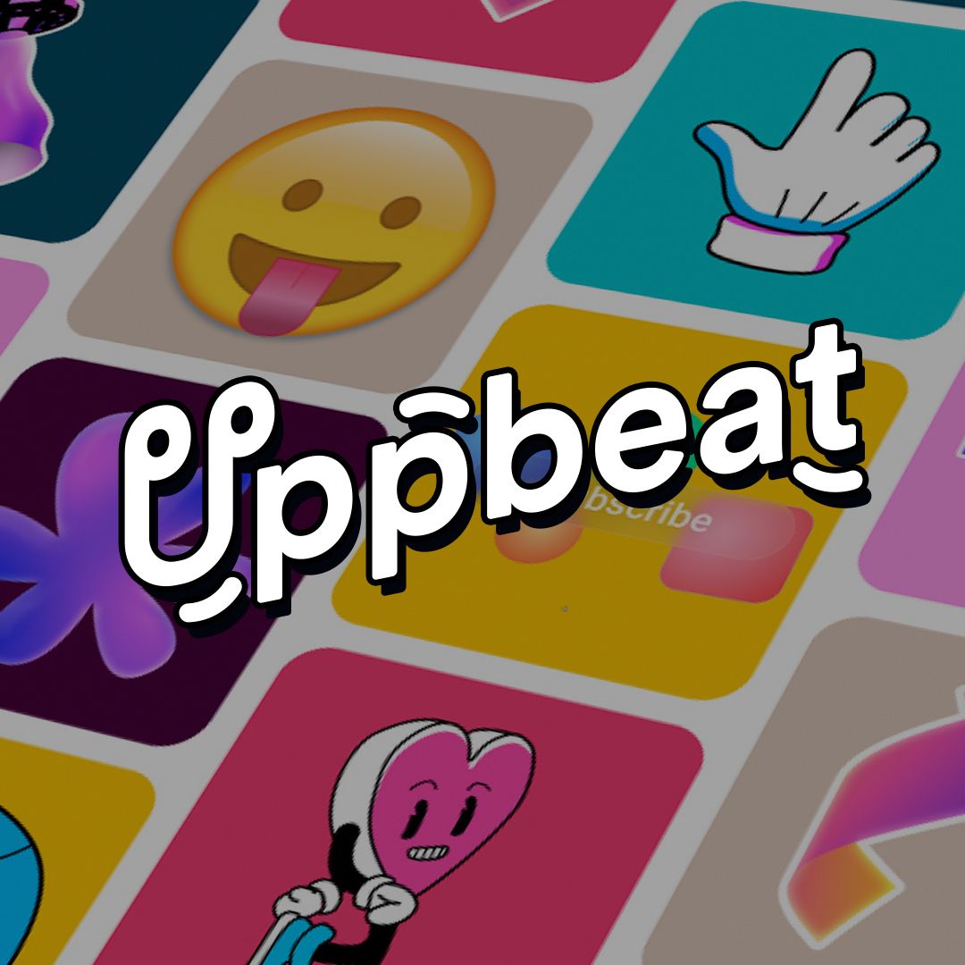 Illustration of Uppbeat's motion graphics library with the Uppbeat logo over the top.