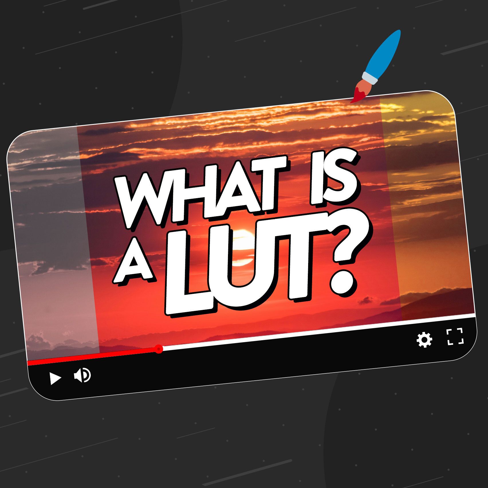 Image showing different color treatments on a video with a title that says 'What is a LUT' over the top.