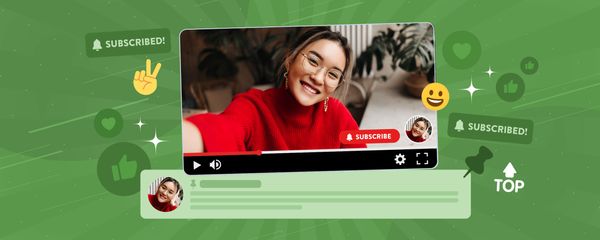 Illustration of a content creator that has used the features on their YouTube channel to encourage more viewers to subscribe.